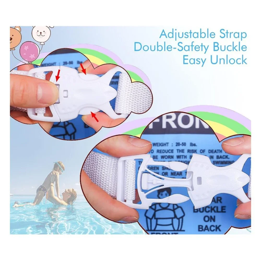 Blue Shark Kids Swim Vest Floaties - New -  Arm Bands 20-50 lbs Water Safety - Picture 4 of 6